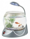 Круглый аквариум  2,5л с LED светильником, грунтом и растением