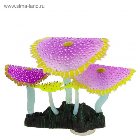 Флуорисцентная аквариумная декорация GLOXY Кораллы зонтничные фиолетовые,